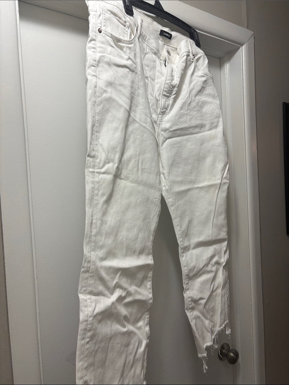 Express White Straight Leg Jeans